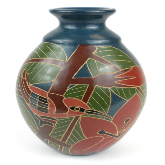 8 inch Tall Vase - Red Bird Handmade and Fair Trade