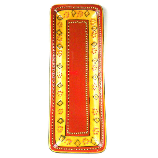 Hand-painted Long Platter in Red Handmade and Fair Trade