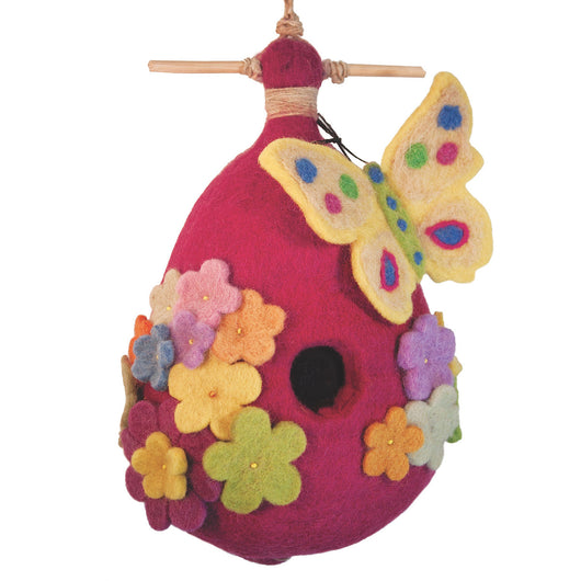 Felt Birdhouse - Butterfly Handmade and Fair Trade