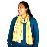 Yellow Columns Design Cotton Scarf - Asha Handicrafts