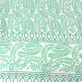 Leaves and Paisley Design  Cotton Scarf with Fringe - Asha Handicrafts