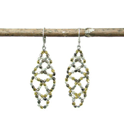 Metallic Lattice Earrings Handmade and Fair Trade