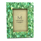Chevron Bone and Wood Frame - Emerald - Matr Boomie (P)