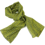 Olive and Lemon Cotton Scarf - Asha Handicrafts