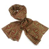 Olive Floral Cotton Scarf - Asha Handicrafts