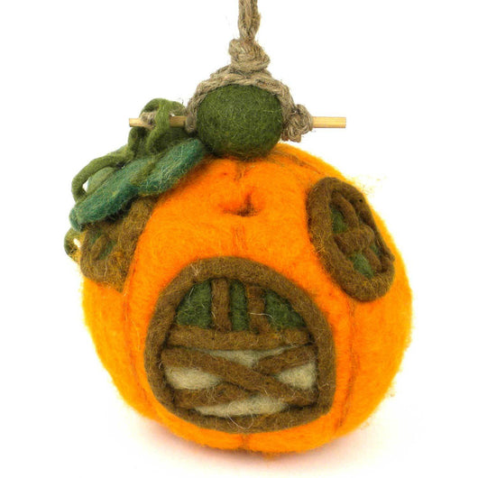 Felt Pumpkin Cottage Bird House - Wild Woolies