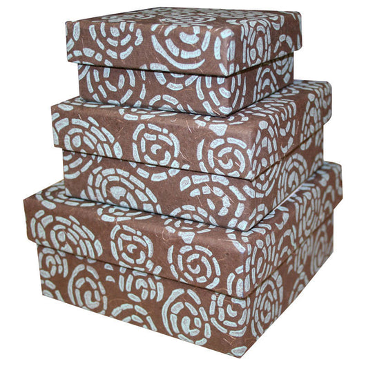 Cocoa Swirl Nesting Boxes - 3 Boxes - Sustainable Threads (J)