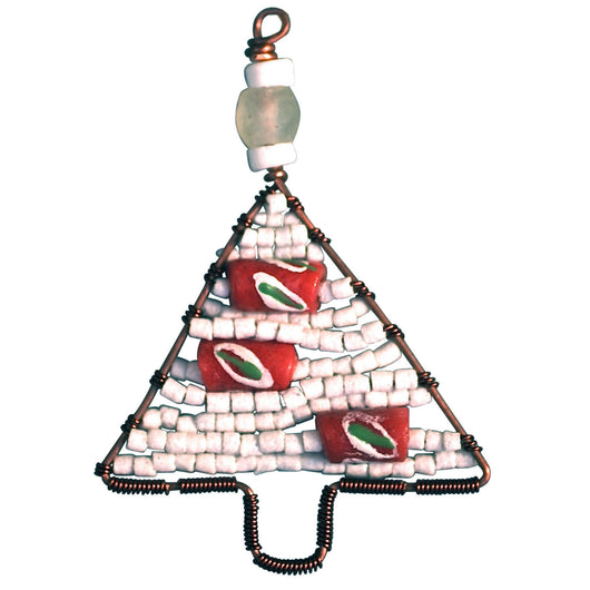 Beaded Tree Ornament White - Global Mamas (H)