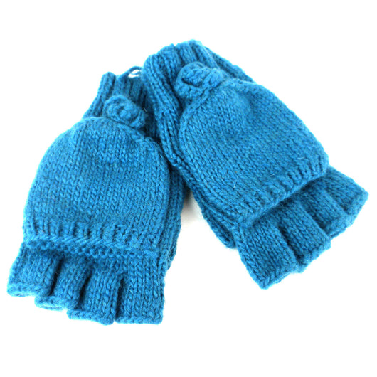 Posy Flap-over Gloves - Teal - WorldFinds (W)