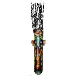 Hand Painted 34-inch Tall Metal Mask Handmade and Fair Trade