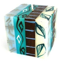 Hand-Painted Cube Candle - Maji Design Handmade and Fair Trade