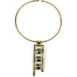 Hematite 3-stone Ladder Pendant Necklace Handmade and Fair Trade