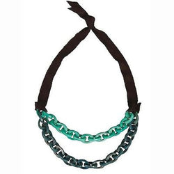 Dual Tagua Link Necklace in Aqua Handmade and Fair Trade