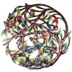 Tree of Life Hand Painted 24-inch Metal Wall Art Handmade and Fair Trade