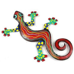 Eight Inch Red Wave Metal Gecko - Caribbean Craft