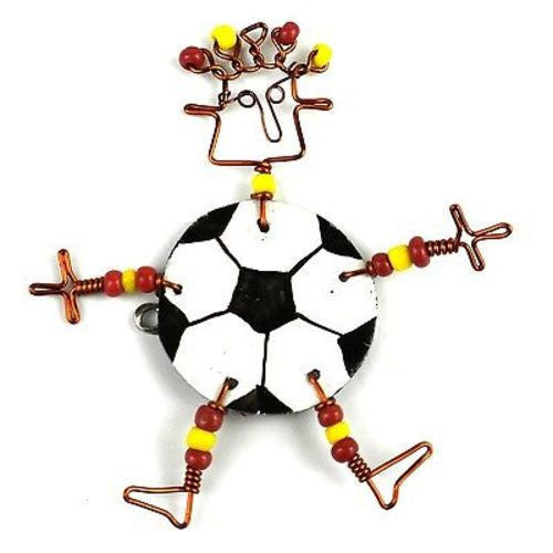 Dancing Girl Soccer Pin Handmade and Fair Trade