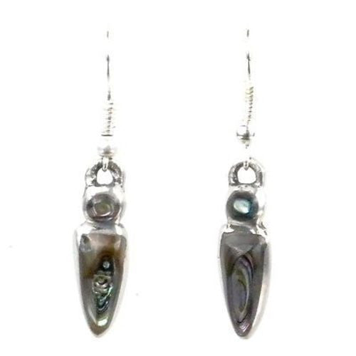 Small Abalone Drop Earrings Handmade and Fair Trade