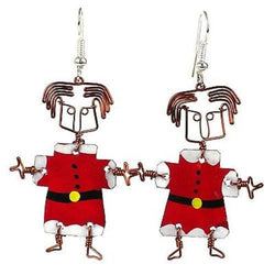 Dancing Girl Santa Earrings Handmade and Fair Trade