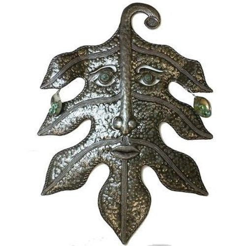 Recycled Steel Drum Art - Green Man Design Handmade and Fair Trade