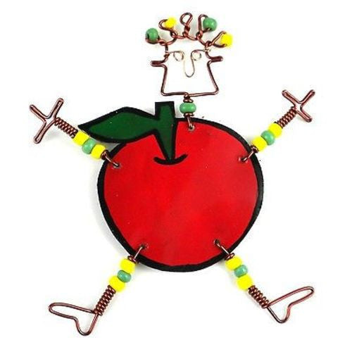 Handmade Dancing Girl Rosy Apple Pin Handmade and Fair Trade