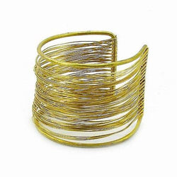 Dozens of Strands Brass Wire Cuff Handmade and Fair Trade