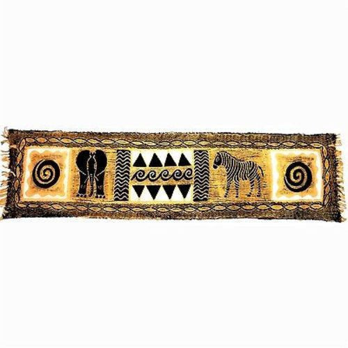 Horizontal Black and Natural Animal Batik Handmade and Fair Trade