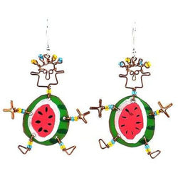 Dancing Girl Round Melon Earrings Handmade and Fair Trade