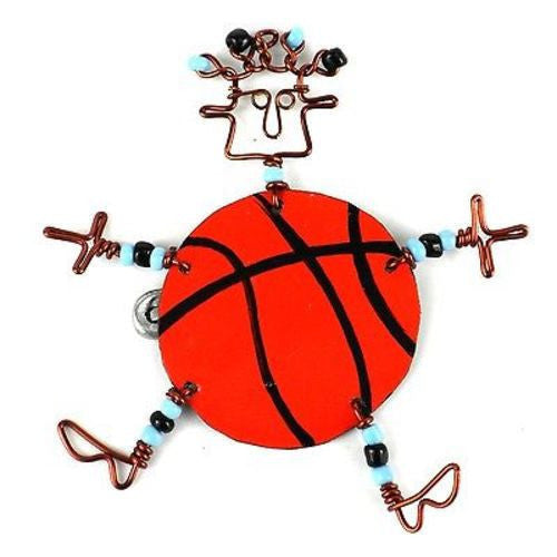 Dancing Girl Basketball Pin Handmade and Fair Trade