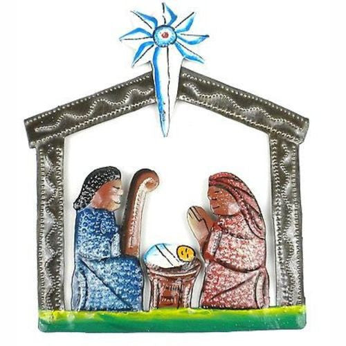 Mini Painted Recycled Steel Drum Nativity Scene Handmade and Fair Trade