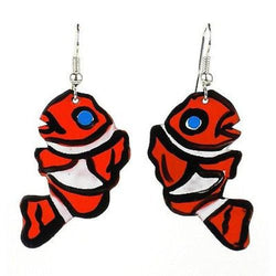 Painted Clown Fish Earrings Handmade and Fair Trade