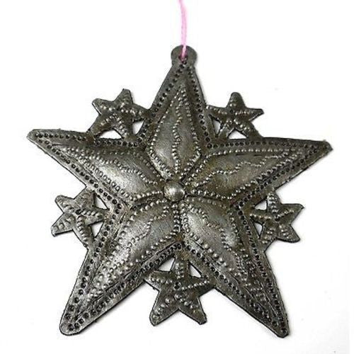 Stars Design Steel Drum Ornament Handmade and Fair Trade