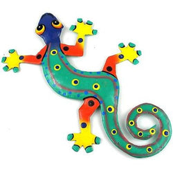 Eight Inch Blue Headed Metal Gecko - Caribbean Craft