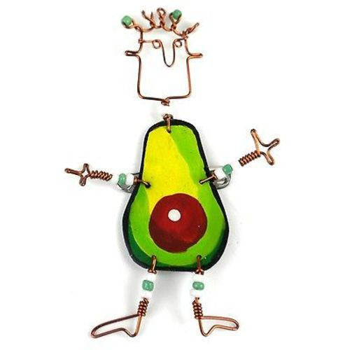 Dancing Girl Avocado Pin Handmade and Fair Trade