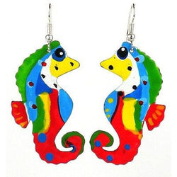 Painted Seahorse Earrings Handmade and Fair Trade