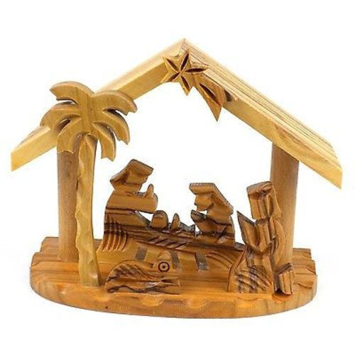 Olive Wood Small Beams Nativity Handmade and Fair Trade