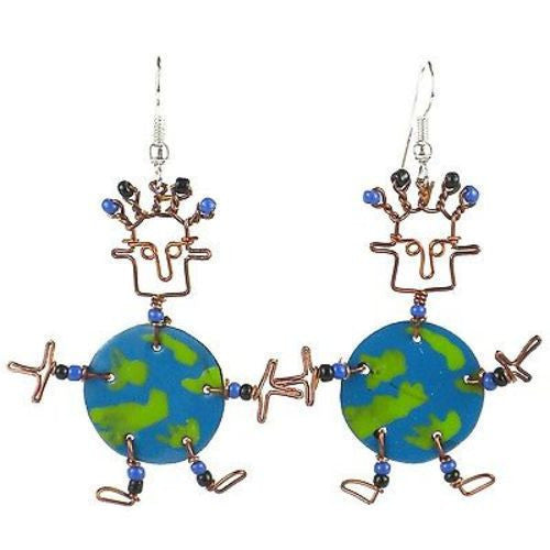 Dancing Girl World Earrings Handmade and Fair Trade