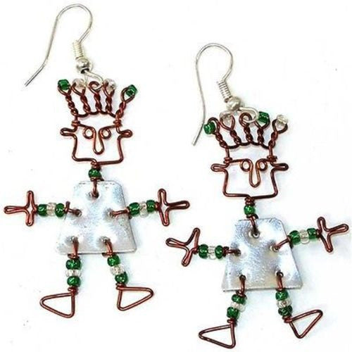 Tin Dancing Girl Earrings Handmade and Fair Trade