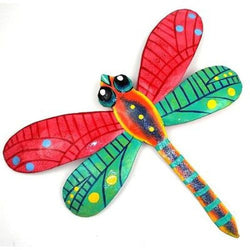 Pink Metal Dragonfly - 11 Inches - Haiti Handmade and Fair Trade