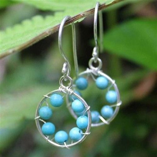 Turquoise Inner Circle Earrings Handmade and Fair Trade
