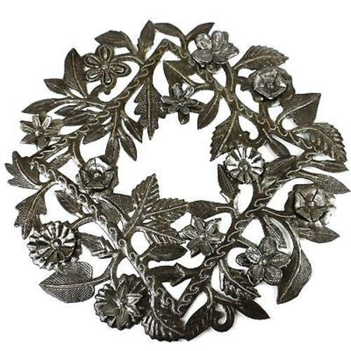Steel Drum Wreath 15-inch Metal Wall Art Handmade and Fair Trade