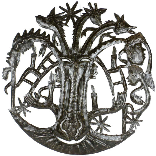 Haitian Metal Wall Art ce with Many Heads - 004 Handmade and Fair Trade