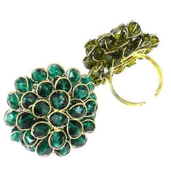 Teal Chrysanthemum Ring Handmade and Fair Trade