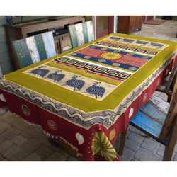 Hand Painted Table Cloth 92 inches by 56 inches Handmade and Fair Trade